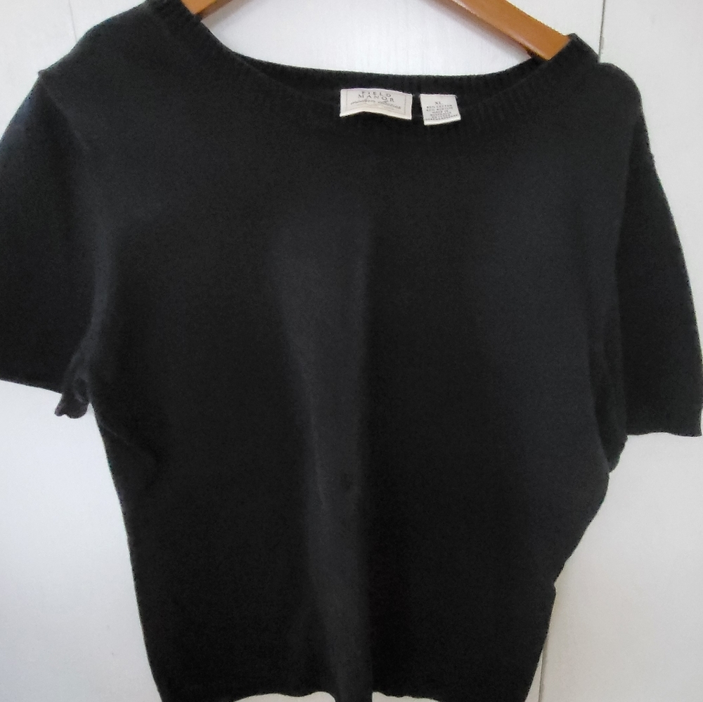 Field Manor Black Short Sleeve Top Sz XL